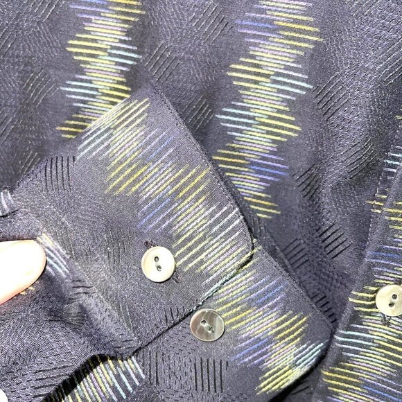 Jhane Barnes Button Up Shirt Mens Size XL Vintage Italian Woven Cotton Linen - Picture 3 of 10